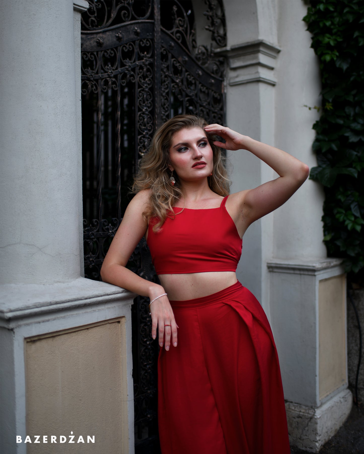 Open Back Top Flowy - Raspberry by Bazerdzan Wear