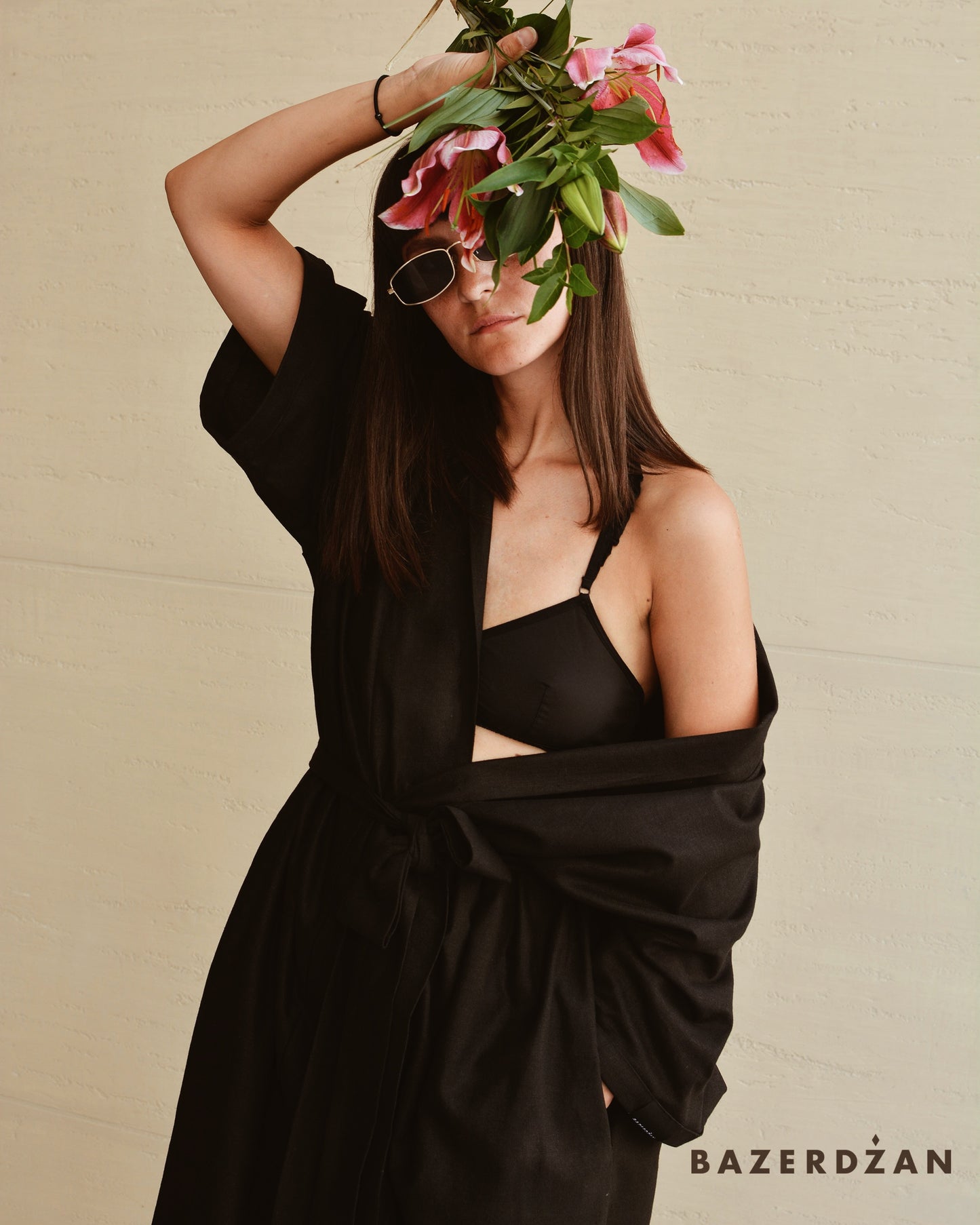 Linen Cardigan - Black by Bazerdzan Wear