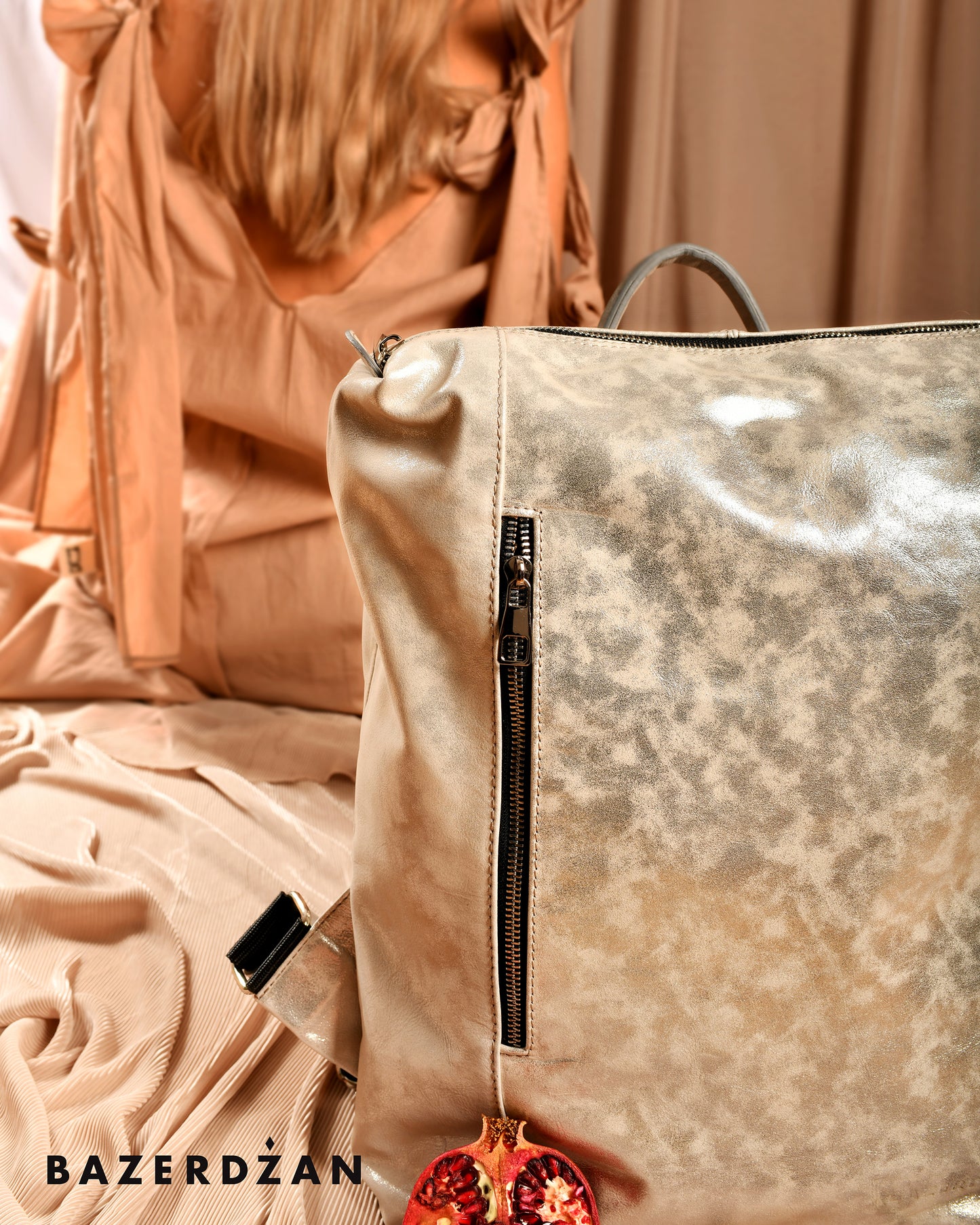 Leather Backpack One - Pearl