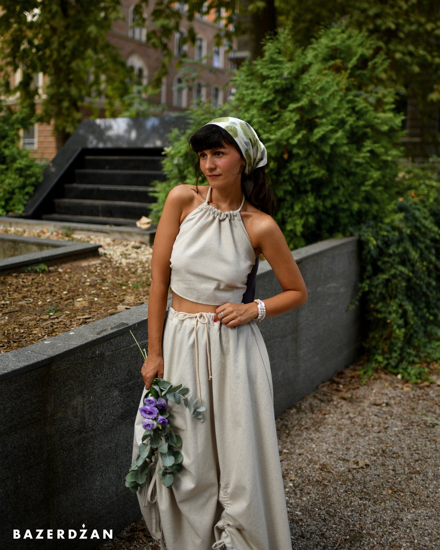 Linen Skirt - Sand Beige by Bazerdzan Wear