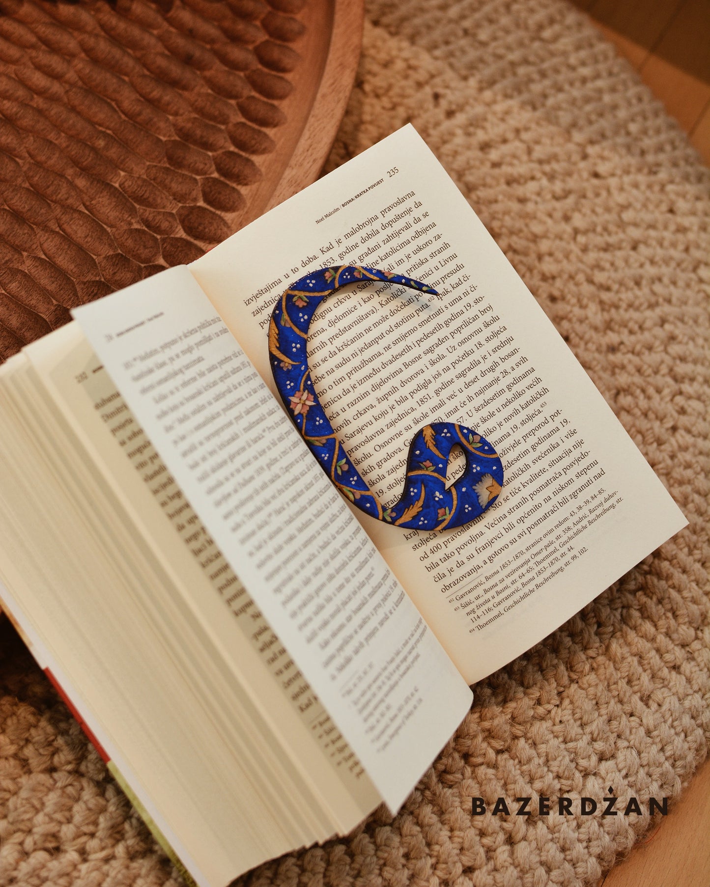 Wooden Hand Painted Bookmark/Magnet Inspired by Arabic Script by Selma Pandžić