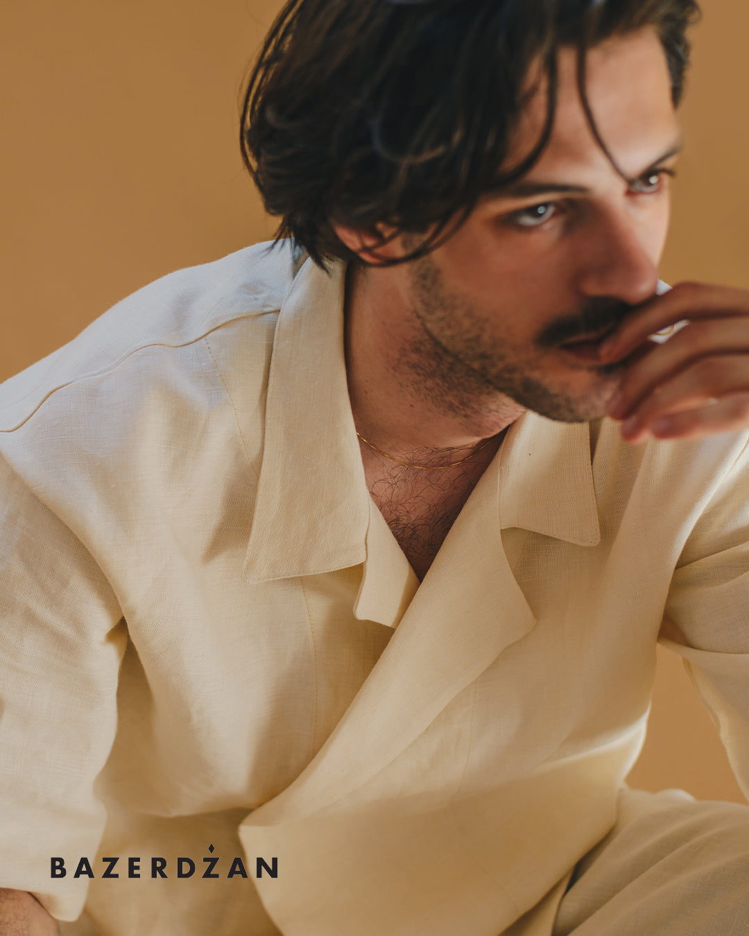 Linen Blouse "Butmir One" by Kemil Bekteši x Bazerdžan - eggshell