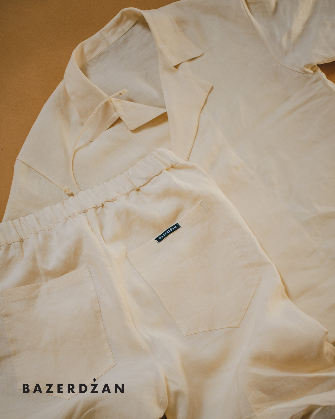 Linen Blouse "Butmir One" by Kemil Bekteši x Bazerdžan - eggshell