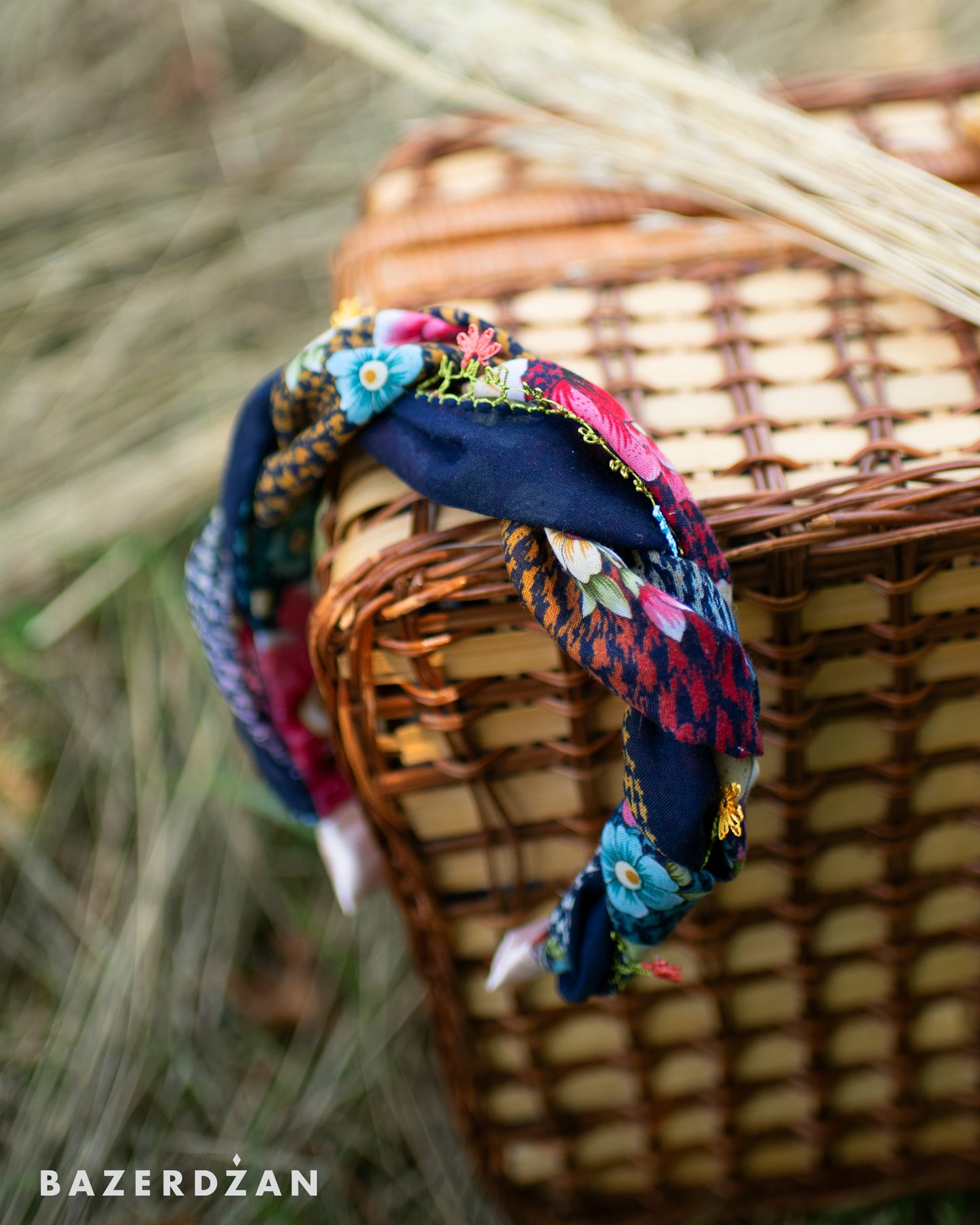 Upcycled grandma’s scarf headband