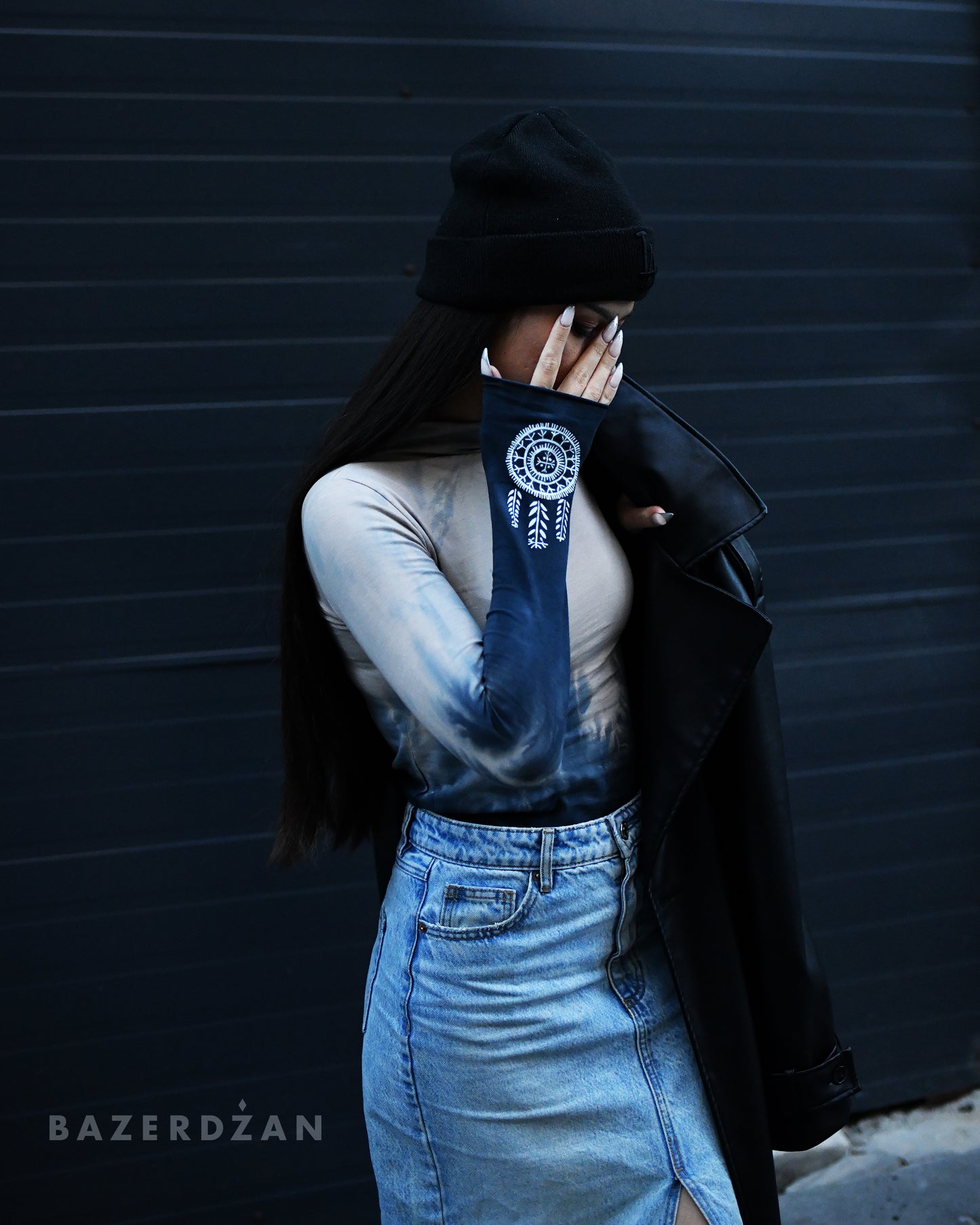 Hand Dyed Shirt With Traditional Bosnian Tattoos - Limited Edition by Ina Čano x Bazerdžan