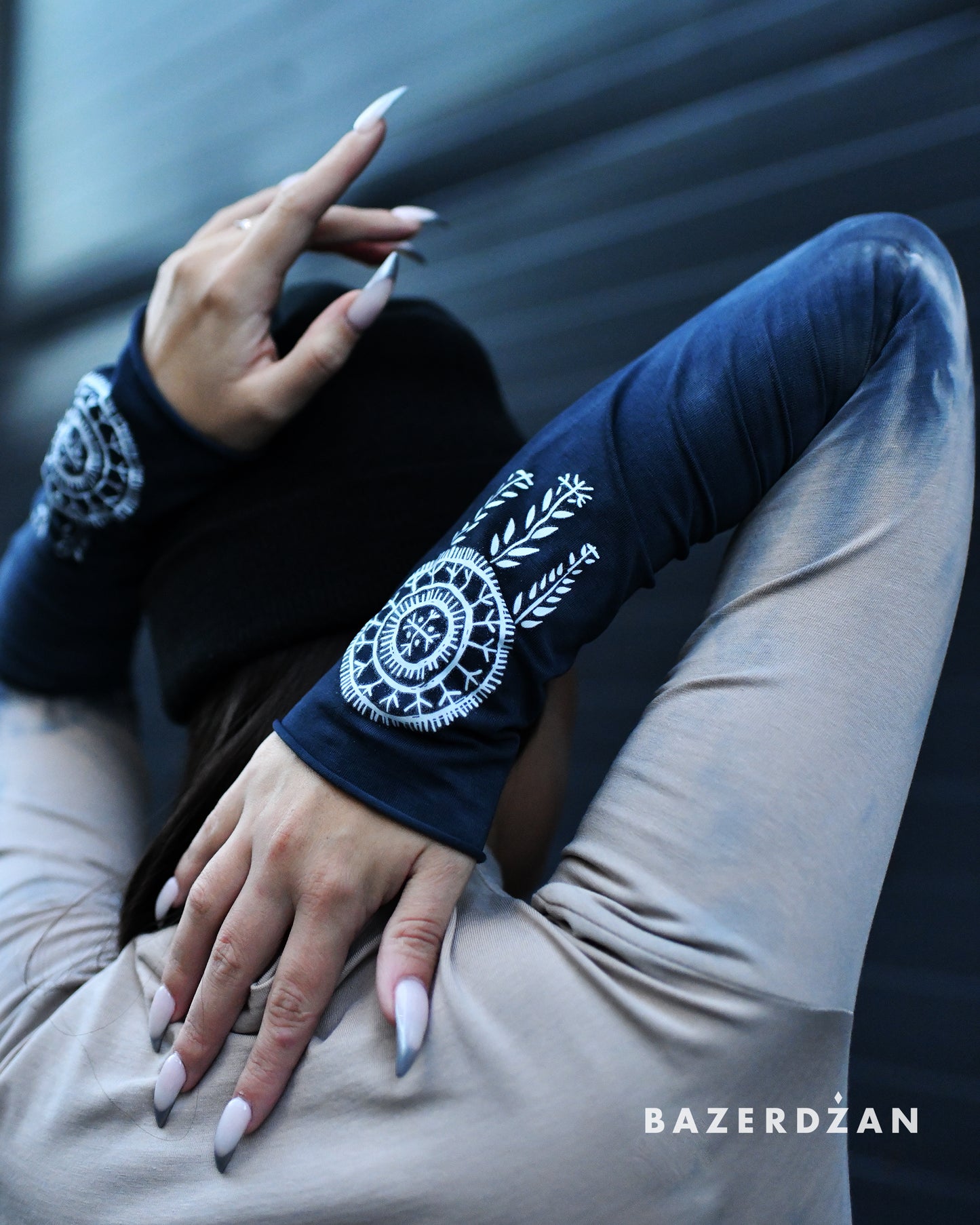 Hand Dyed Shirt With Traditional Bosnian Tattoos - Limited Edition by Ina Čano x Bazerdžan