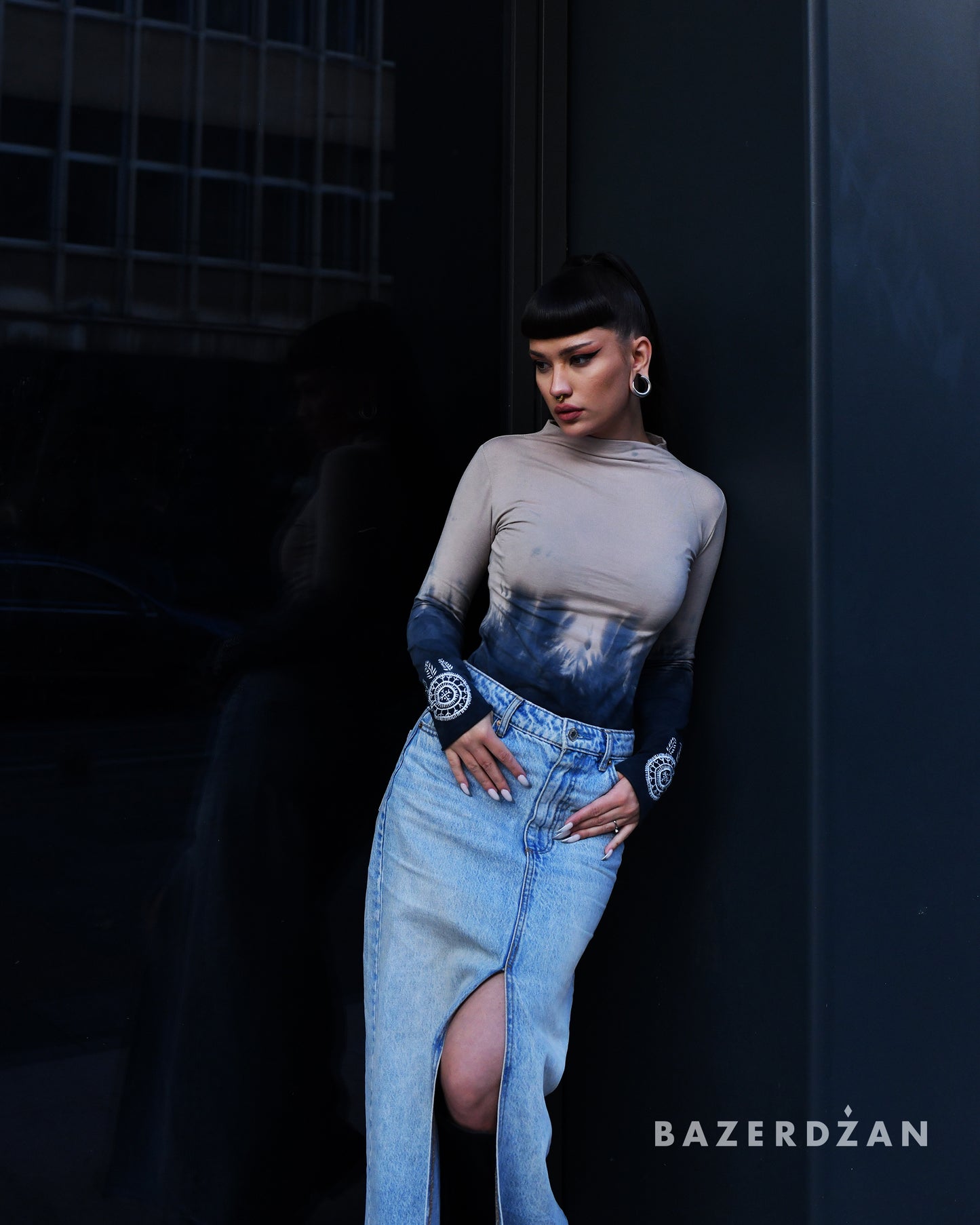 Hand Dyed Shirt With Traditional Bosnian Tattoos - Limited Edition by Ina Čano x Bazerdžan