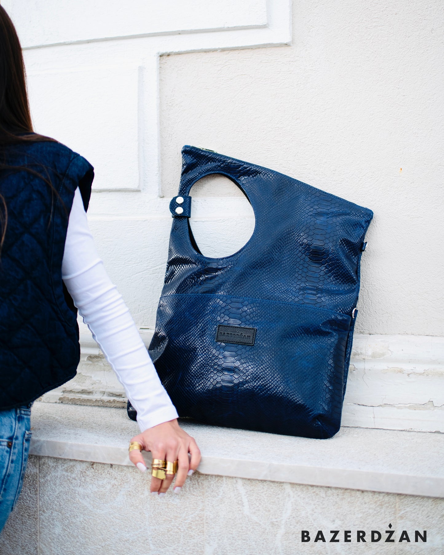 Leather Baklava Bag by Bazerdzan