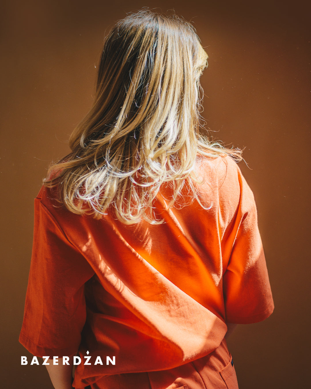 Linen Blouse "Butmir One" by Kemil Bekteši x Bazerdžan - coral