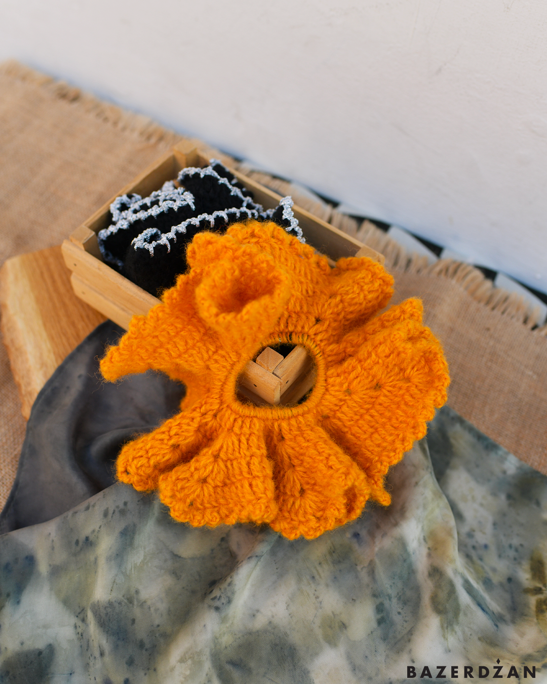 Grandma's Knitted Hair Scrunchie