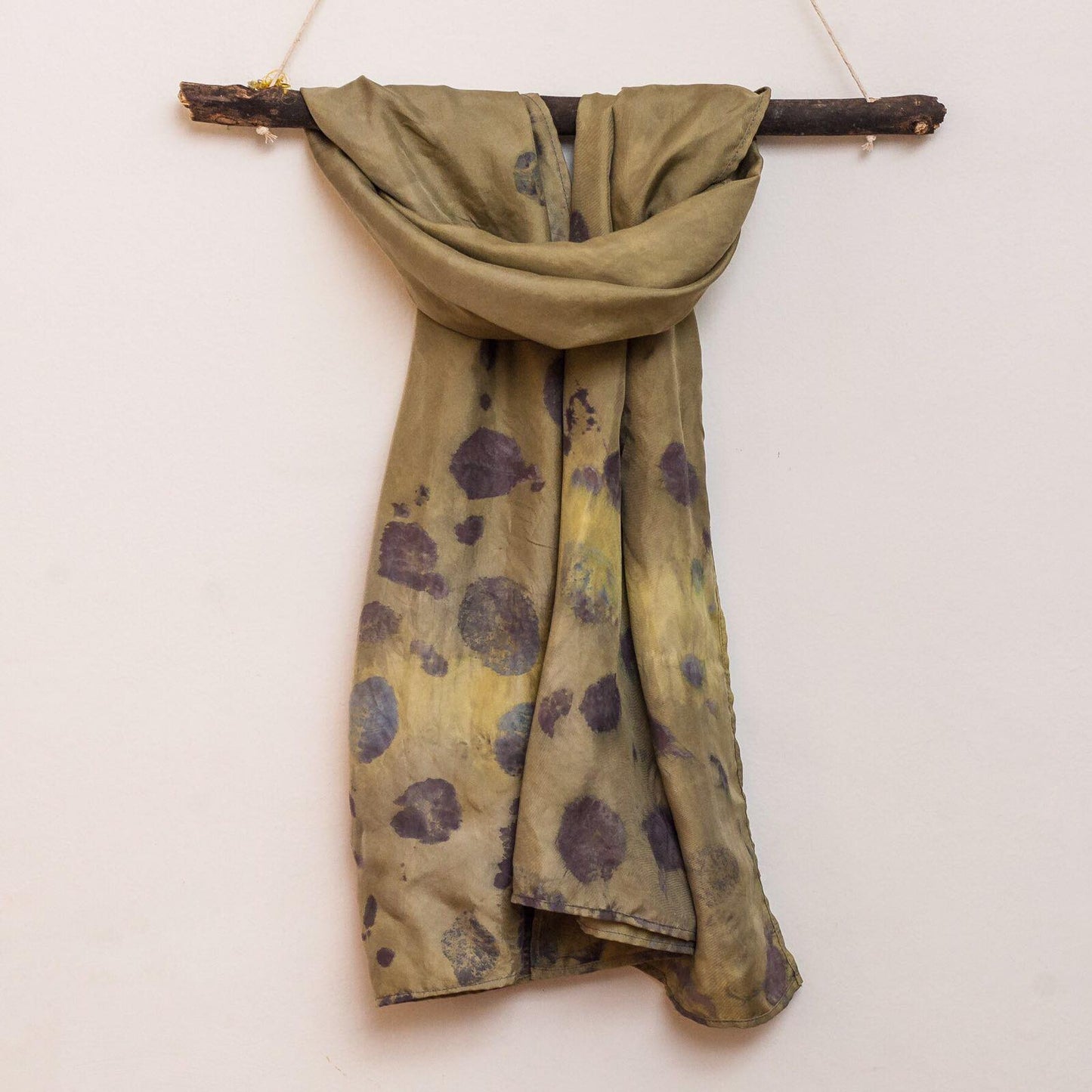 Eco Print and Natural Dye Silk Scarf - Bazerdzan