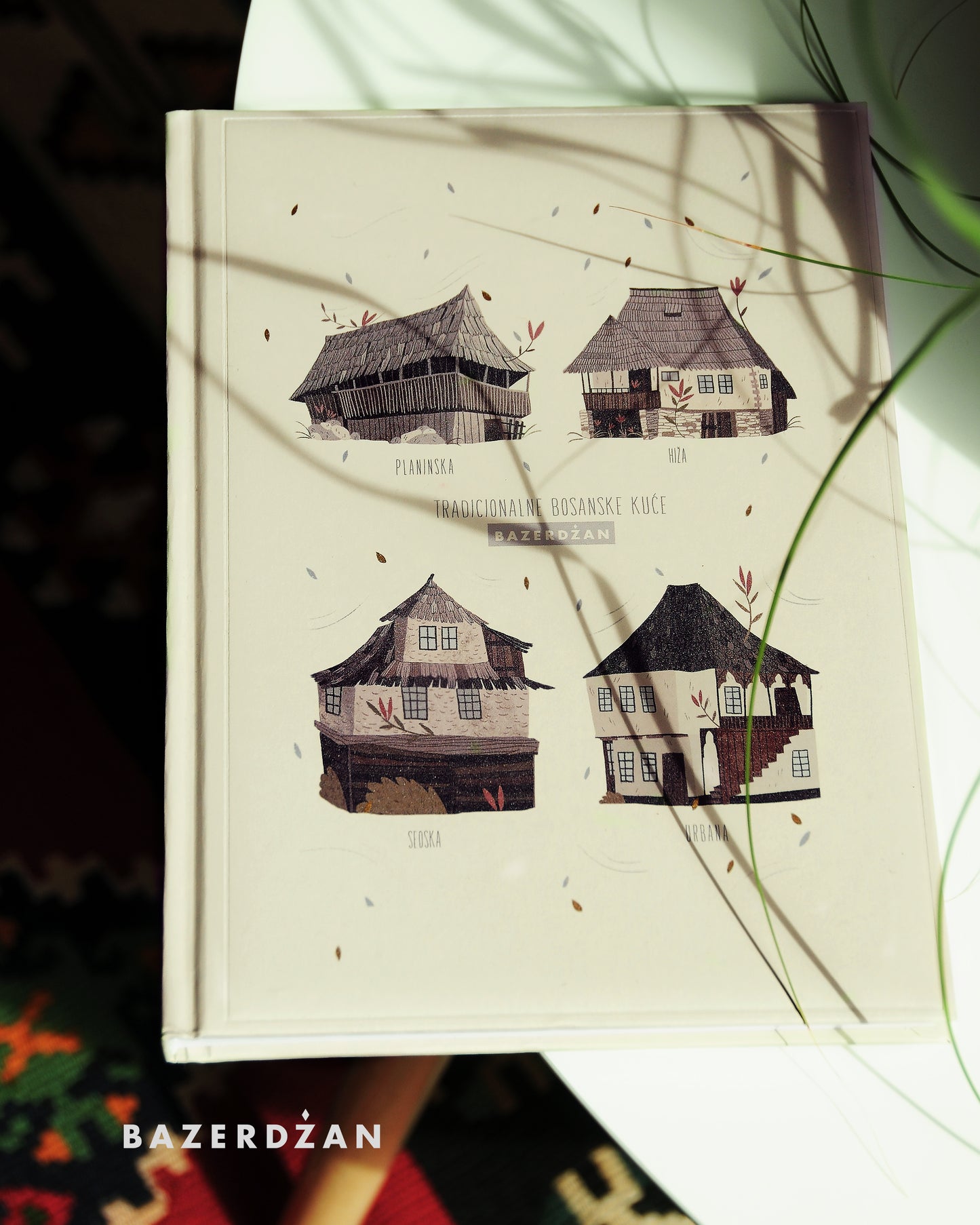 "Traditional Bosnian Houses" Notebook, (White) - Bazerdzan
