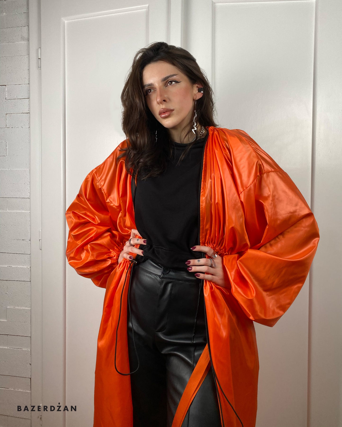 Trench Coat -Orange by Bazerdzan Wear