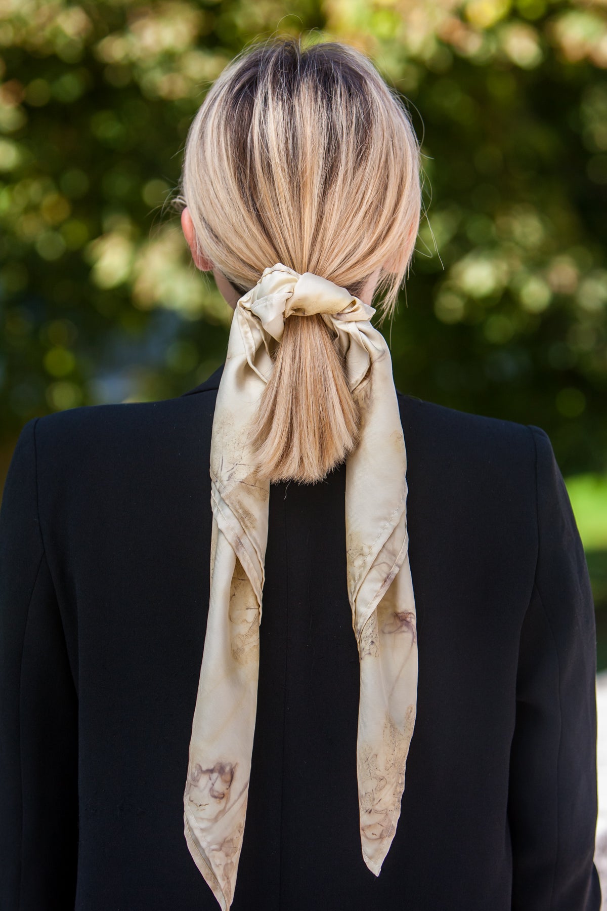 Eco Print and Natural Dye Silk Scarf - Bazerdzan