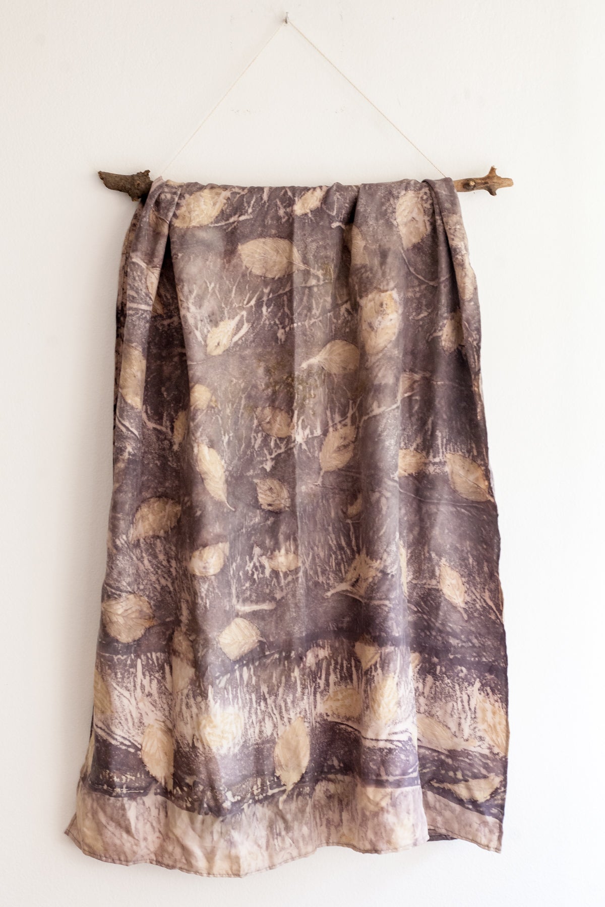 Eco Print and Natural Dye Silk Scarf - Bazerdzan