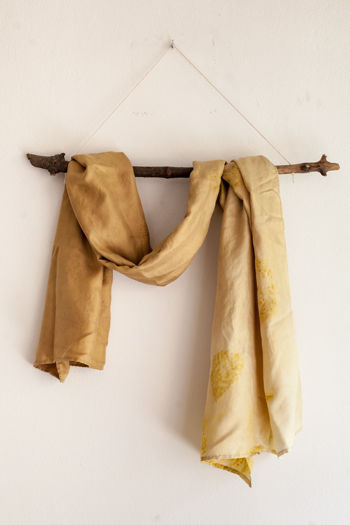 Eco Print and Natural Dye Silk Scarf - Bazerdzan