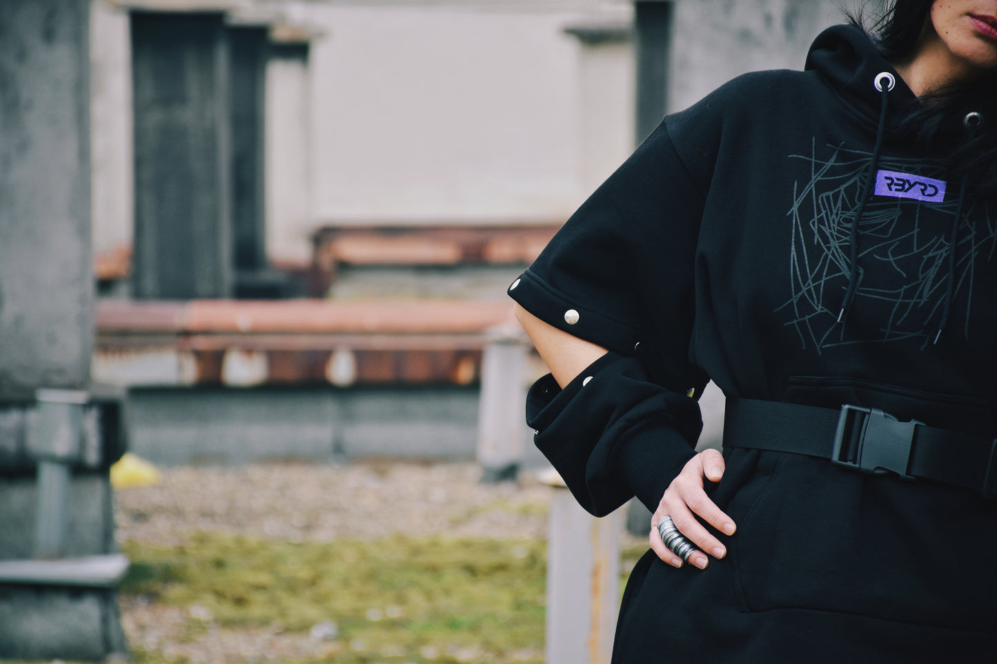 Hoodie/dress with removable sleeves by Ruby Red - Bazerdzan