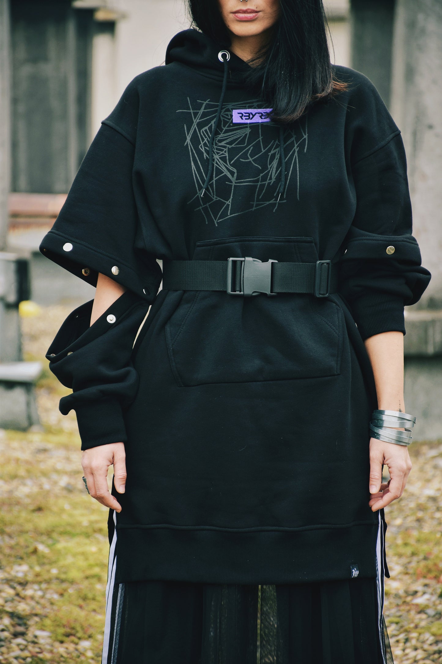 Hoodie/dress with removable sleeves by Ruby Red - Bazerdzan