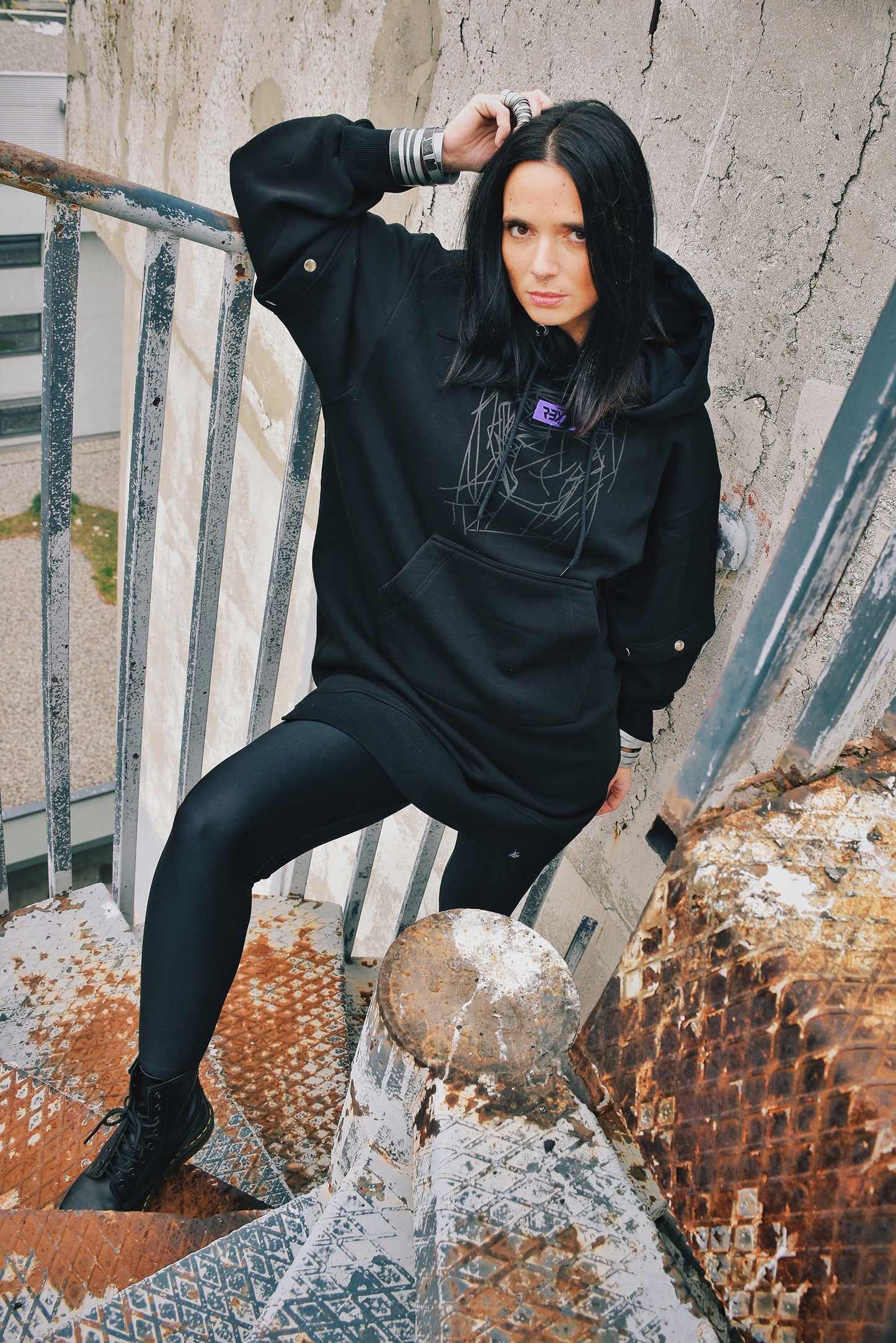 Hoodie/dress with removable sleeves by Ruby Red - Bazerdzan