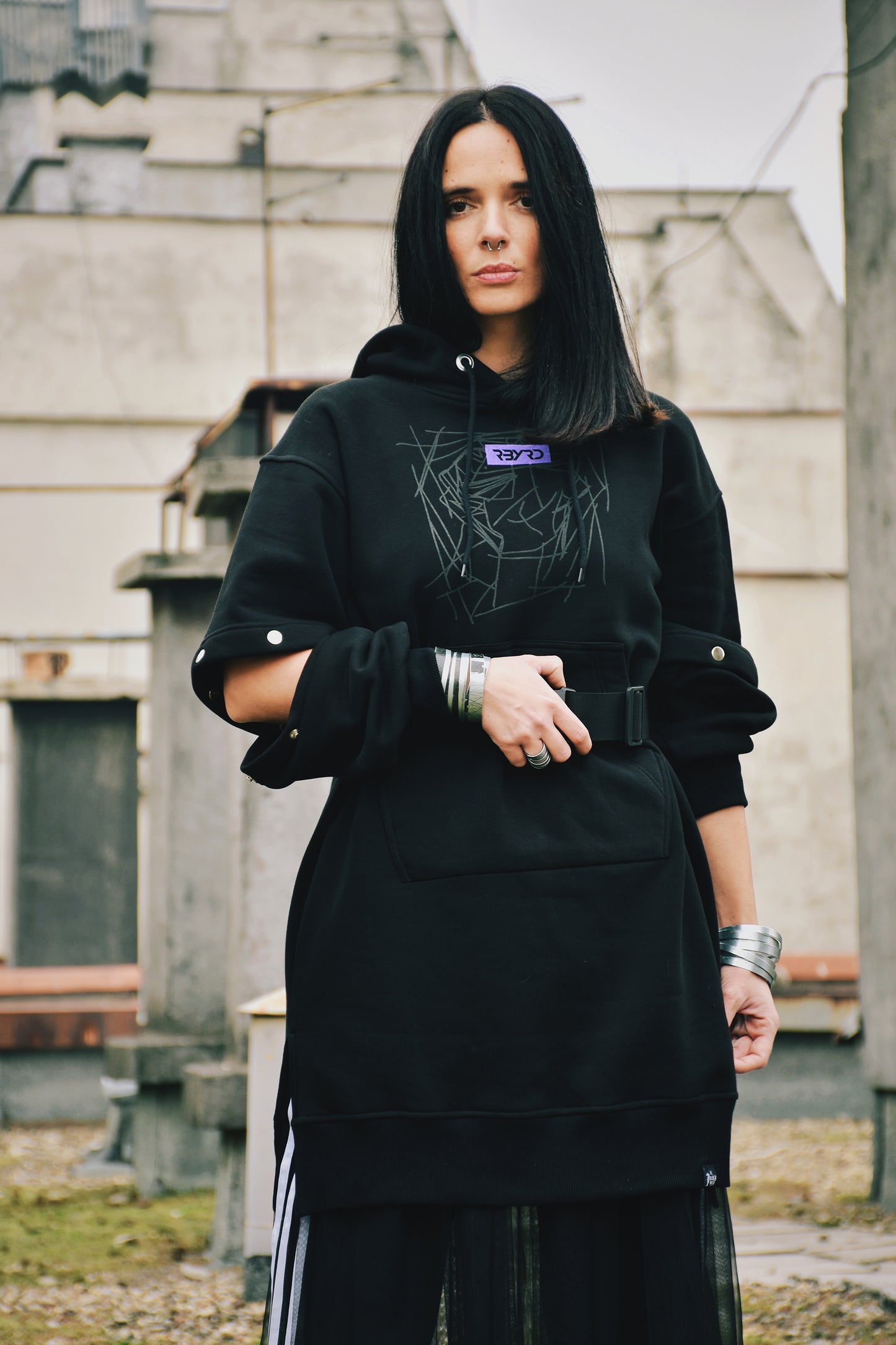 Hoodie/dress with removable sleeves by Ruby Red - Bazerdzan
