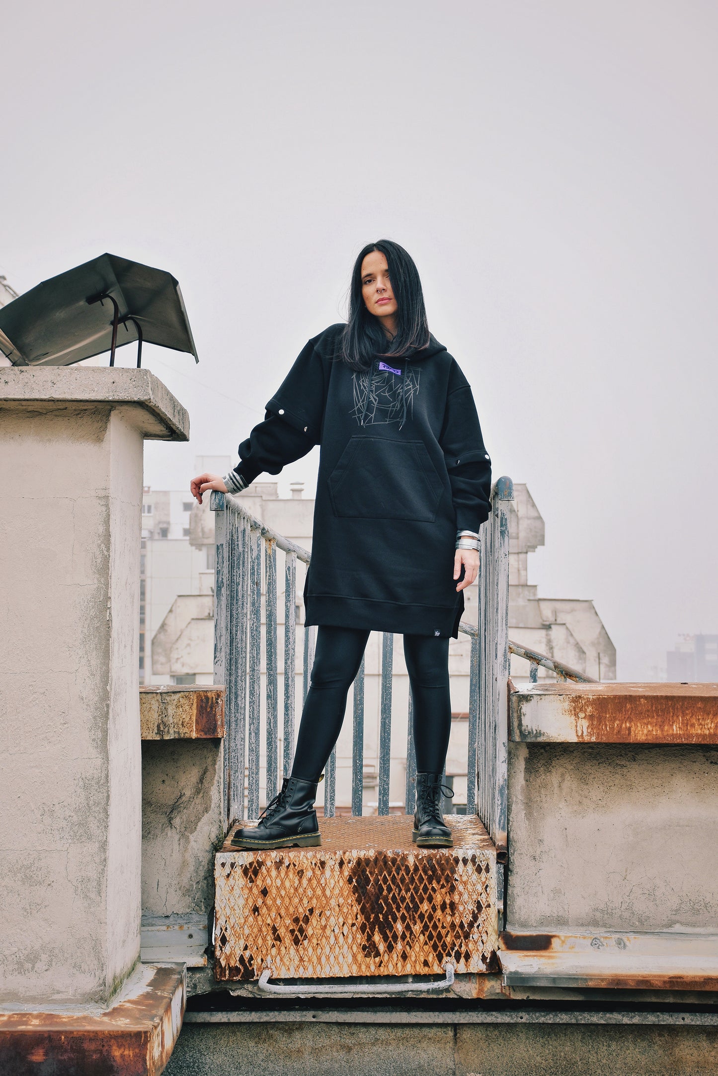 Hoodie/dress with removable sleeves by Ruby Red - Bazerdzan