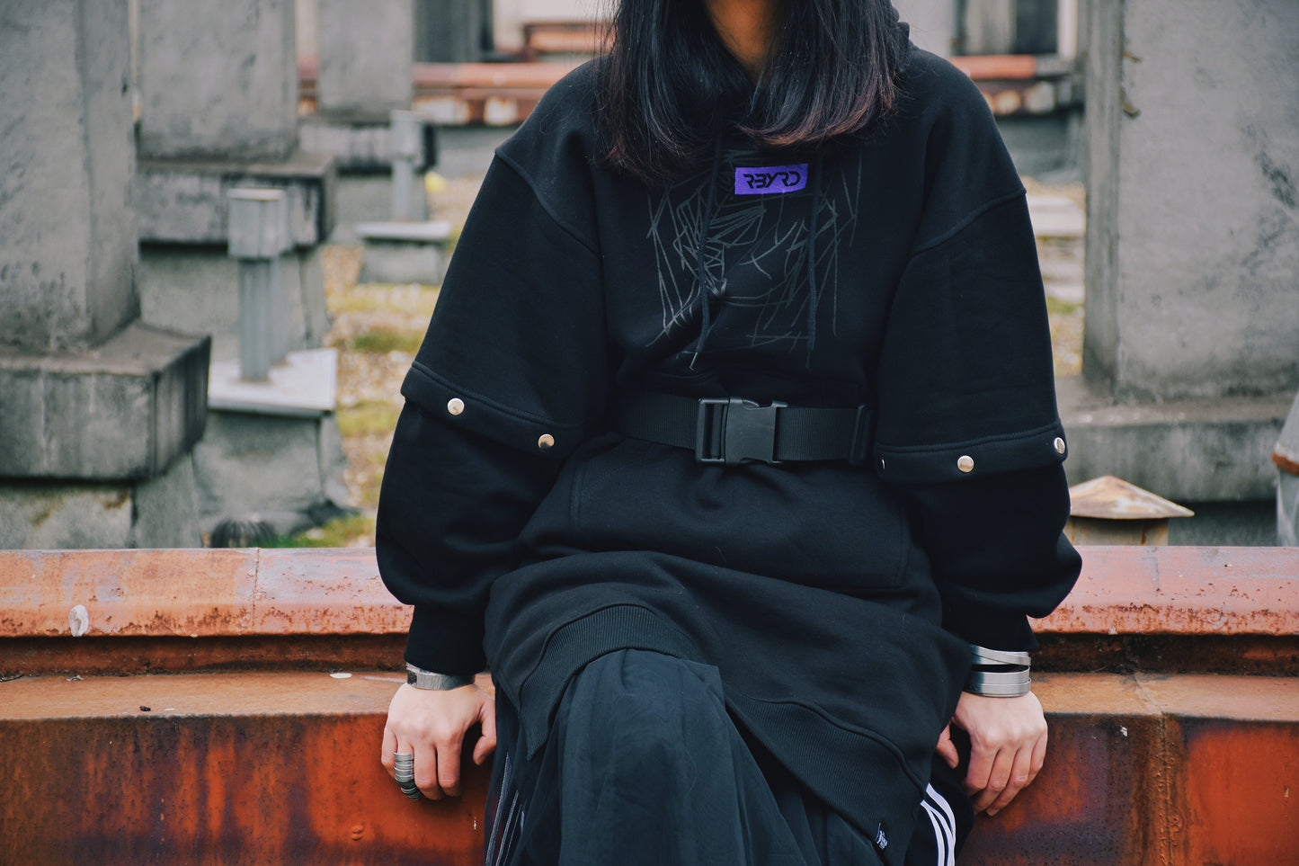 Hoodie/dress with removable sleeves by Ruby Red - Bazerdzan