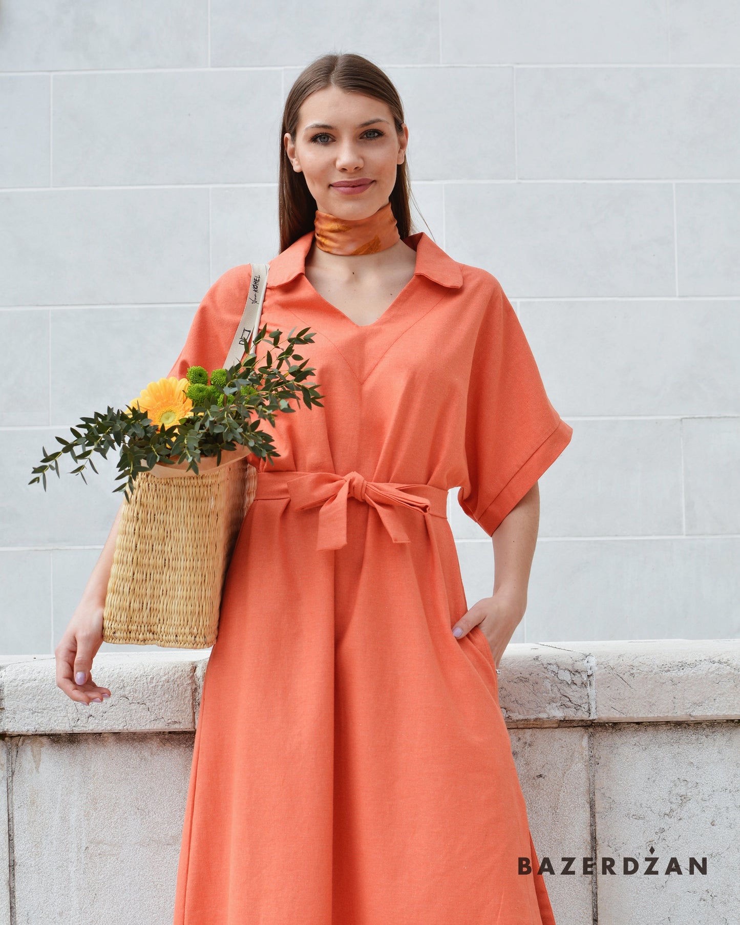 Asymmetric Chic Dress - Coral