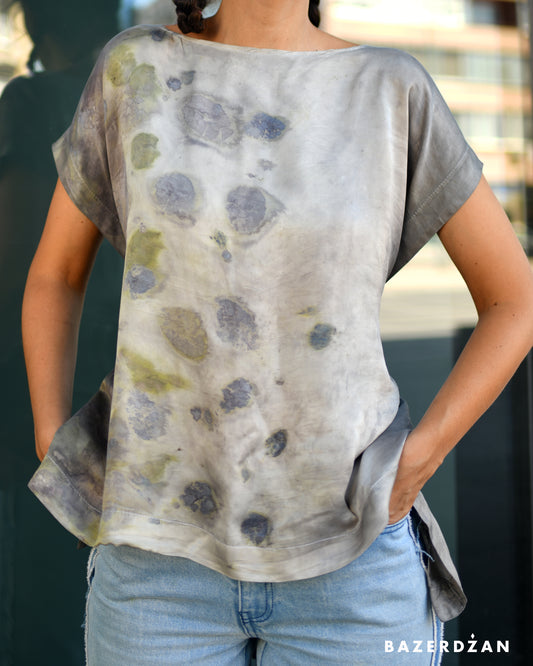 Naturally Dyed Silk Blouse by Bazerdzan x Keti Handmade