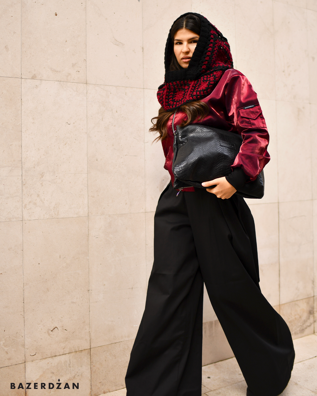 Crochet Balaklava in Burgundy