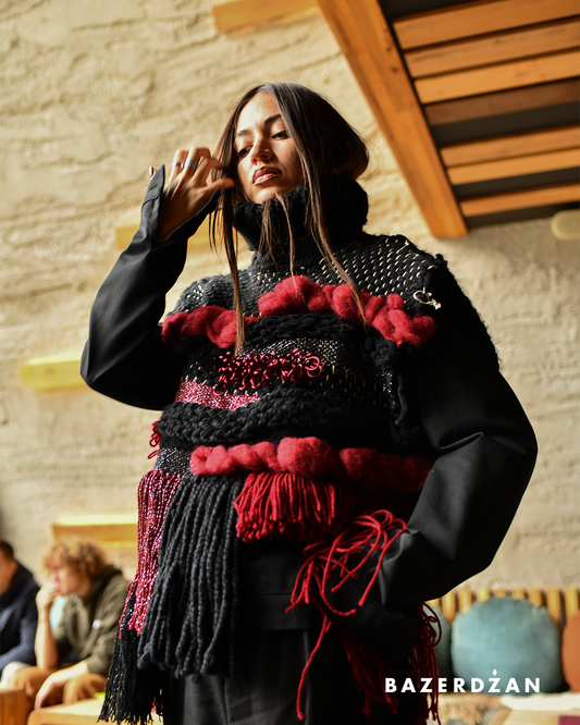 Knitted Vest in Burgundy