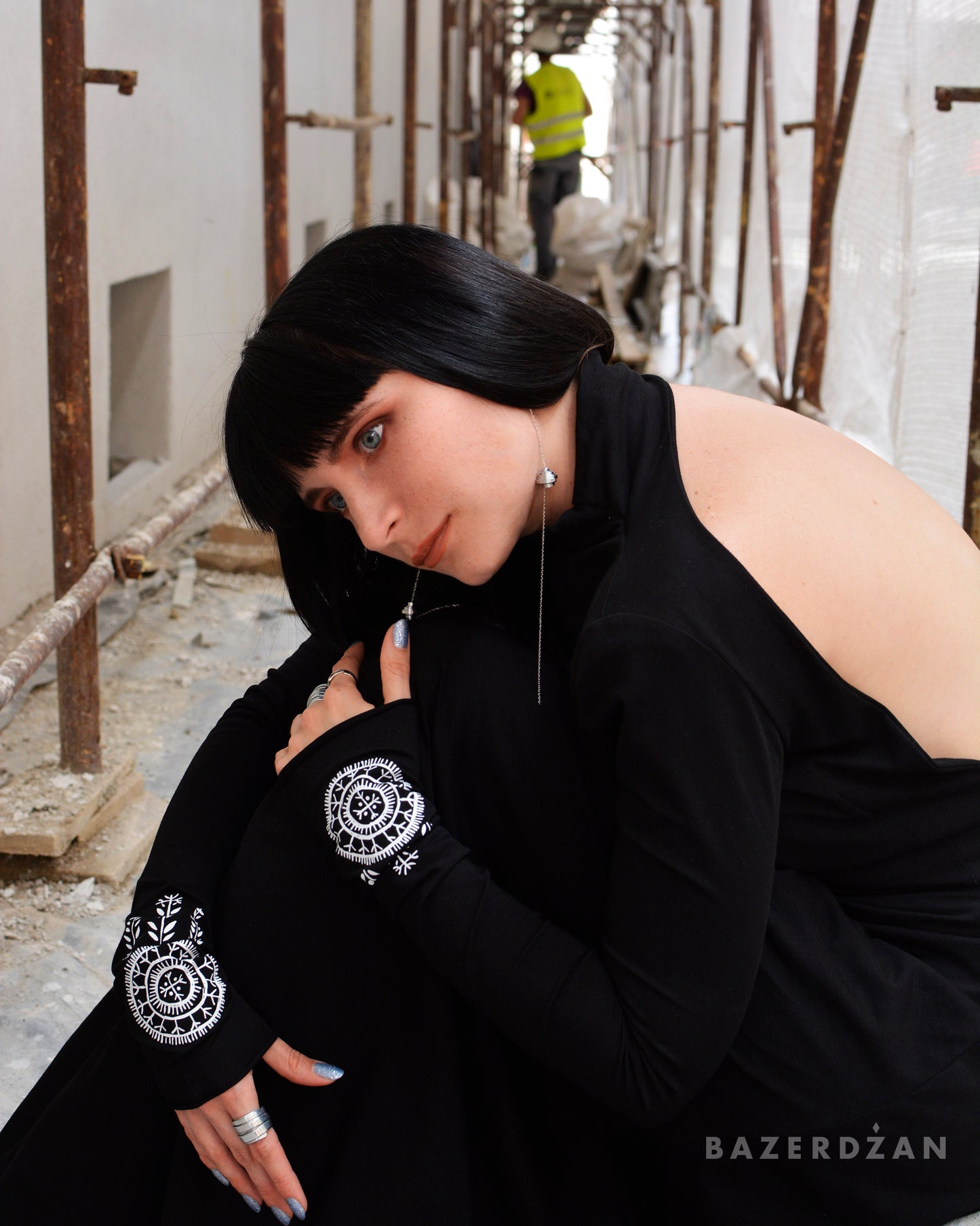 Open Back Dress With Traditional Bosnian Tattoos by Bazerdzan x Ina Čano