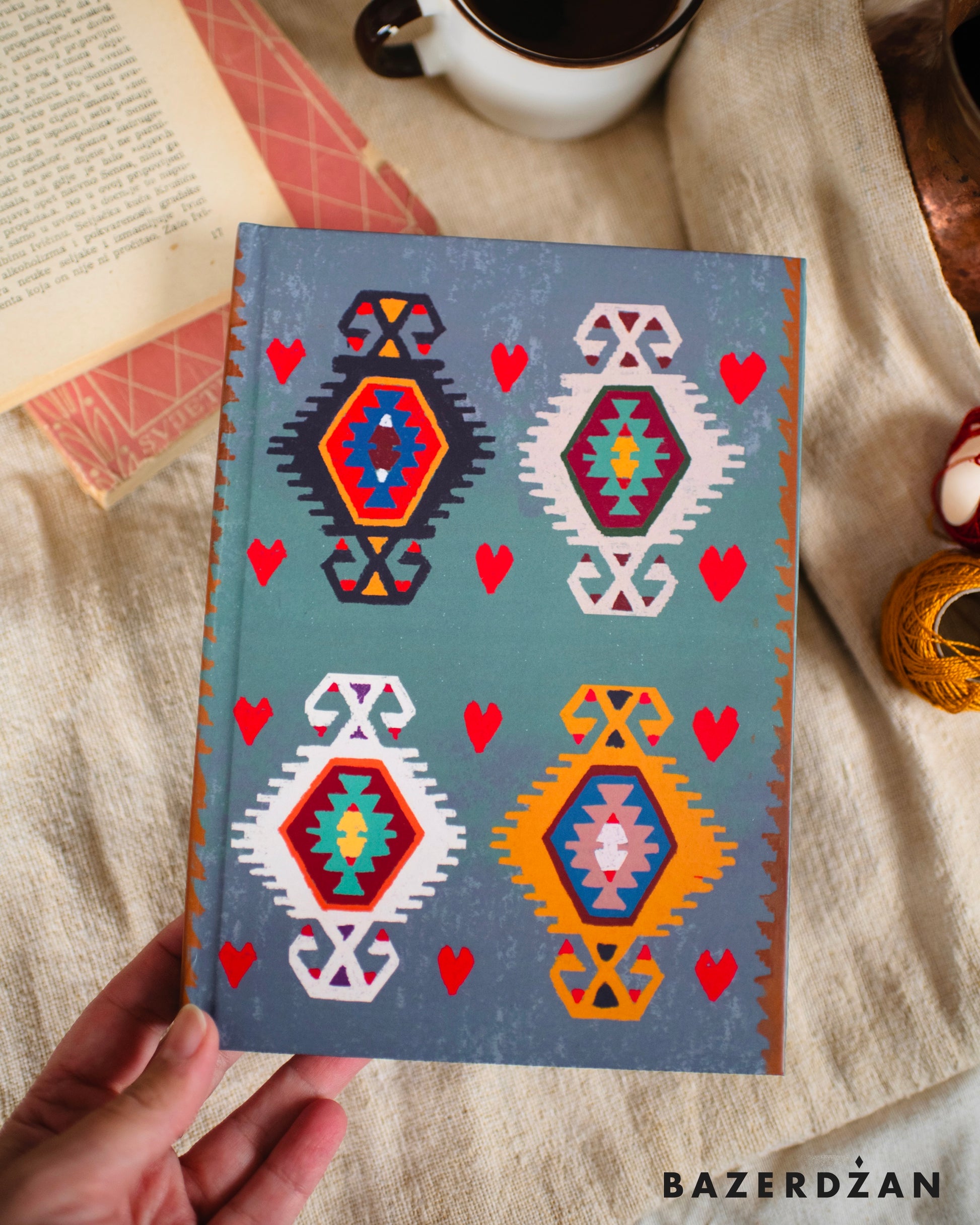Kilim of Hearts Notebook - Bazerdzan