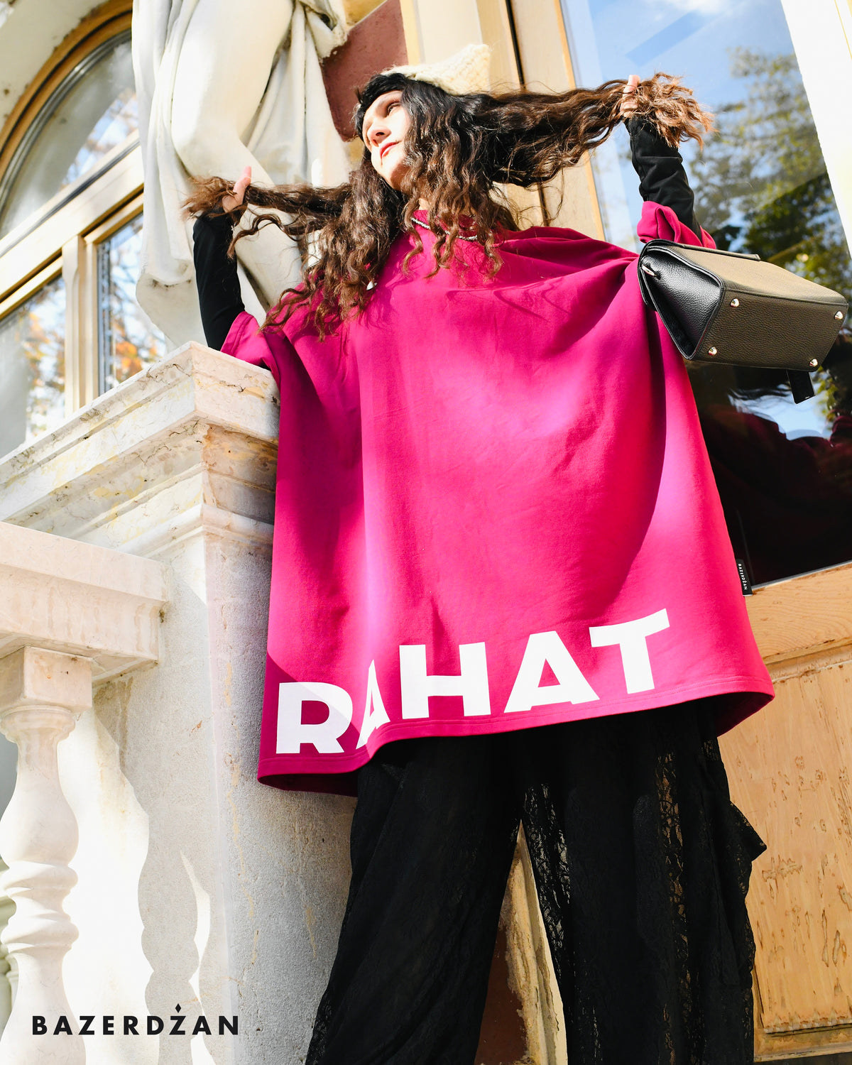 Rahat Oversize T- Shirt in Burgundy