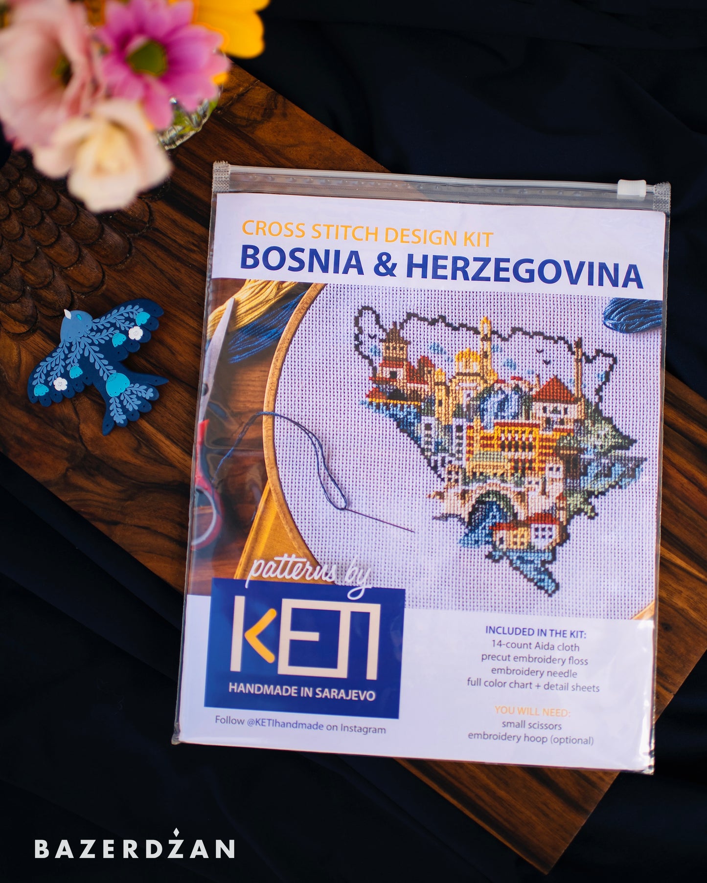 Cross Stitch Design Kit - Bosnia and Herzegovina