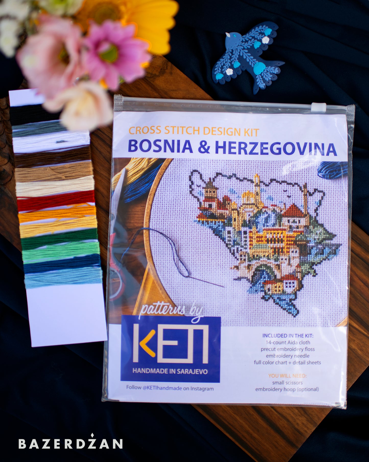 Cross Stitch Design Kit - Bosnia and Herzegovina