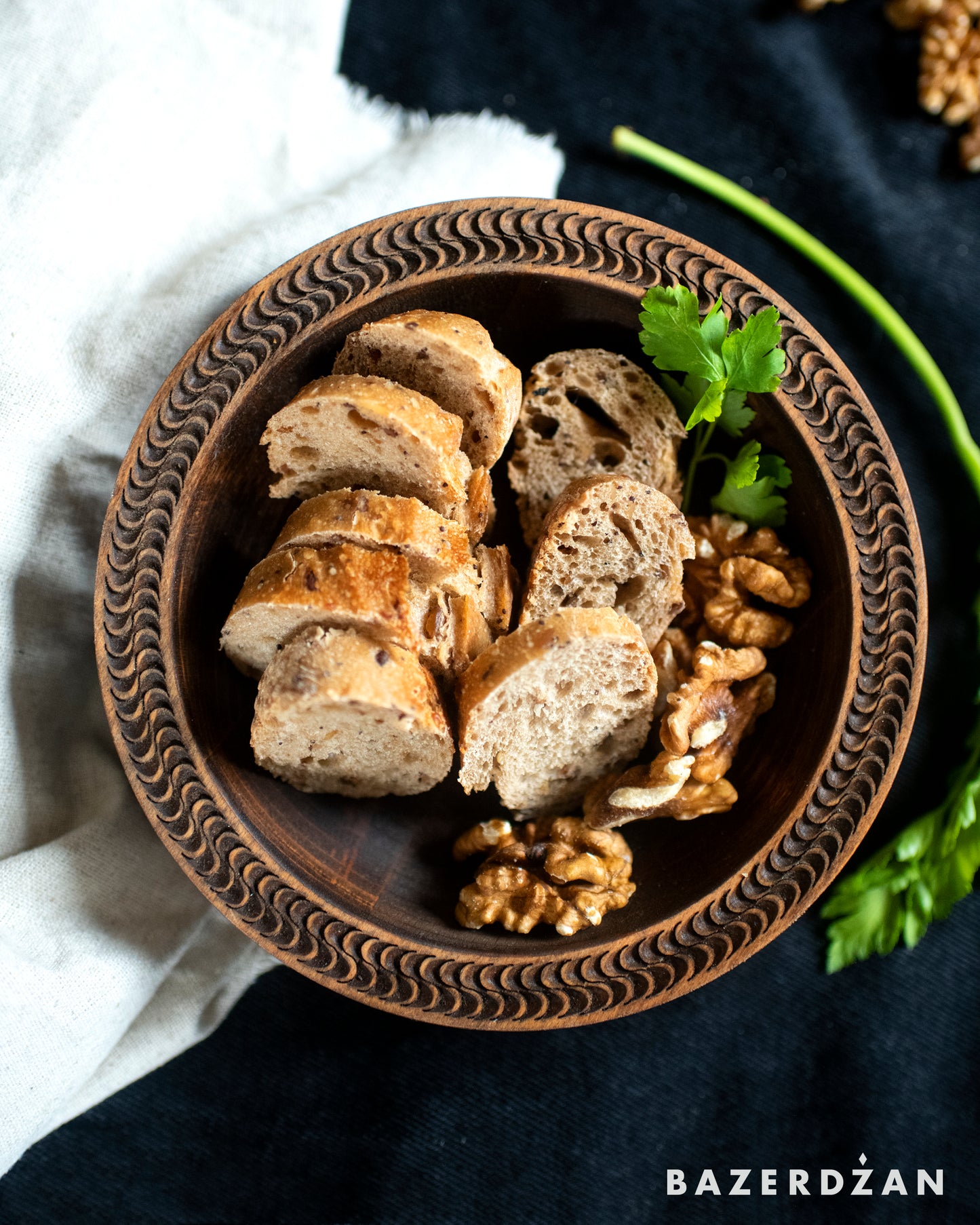 Hand Carved Wooden Bowl Vera by Civilisation - Bazerdzan