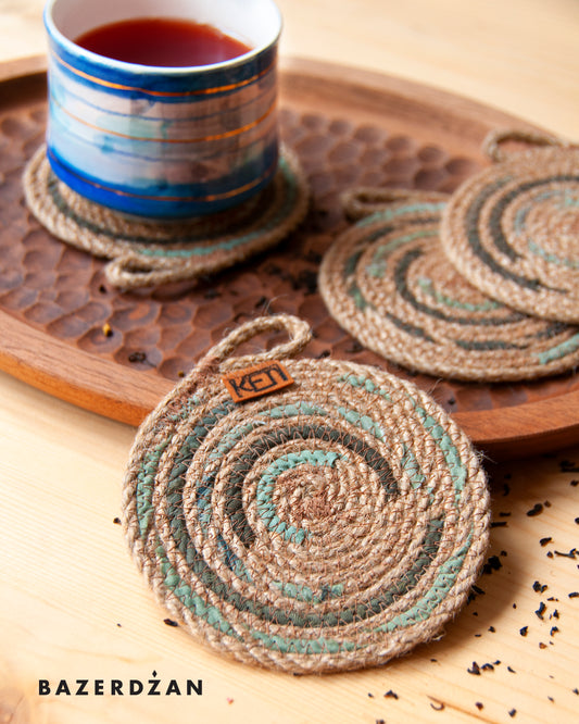 Naturally Dyed Rope Coasters by Keti Handmade