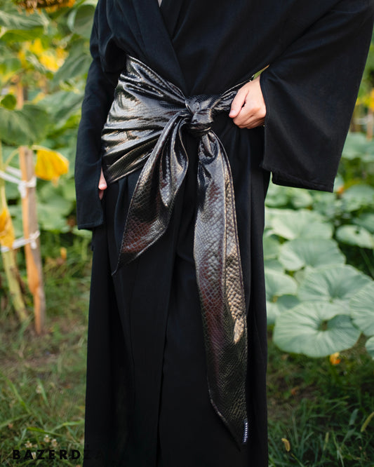 Snake Leather Multiway Wrap - Black - Bazerdzan