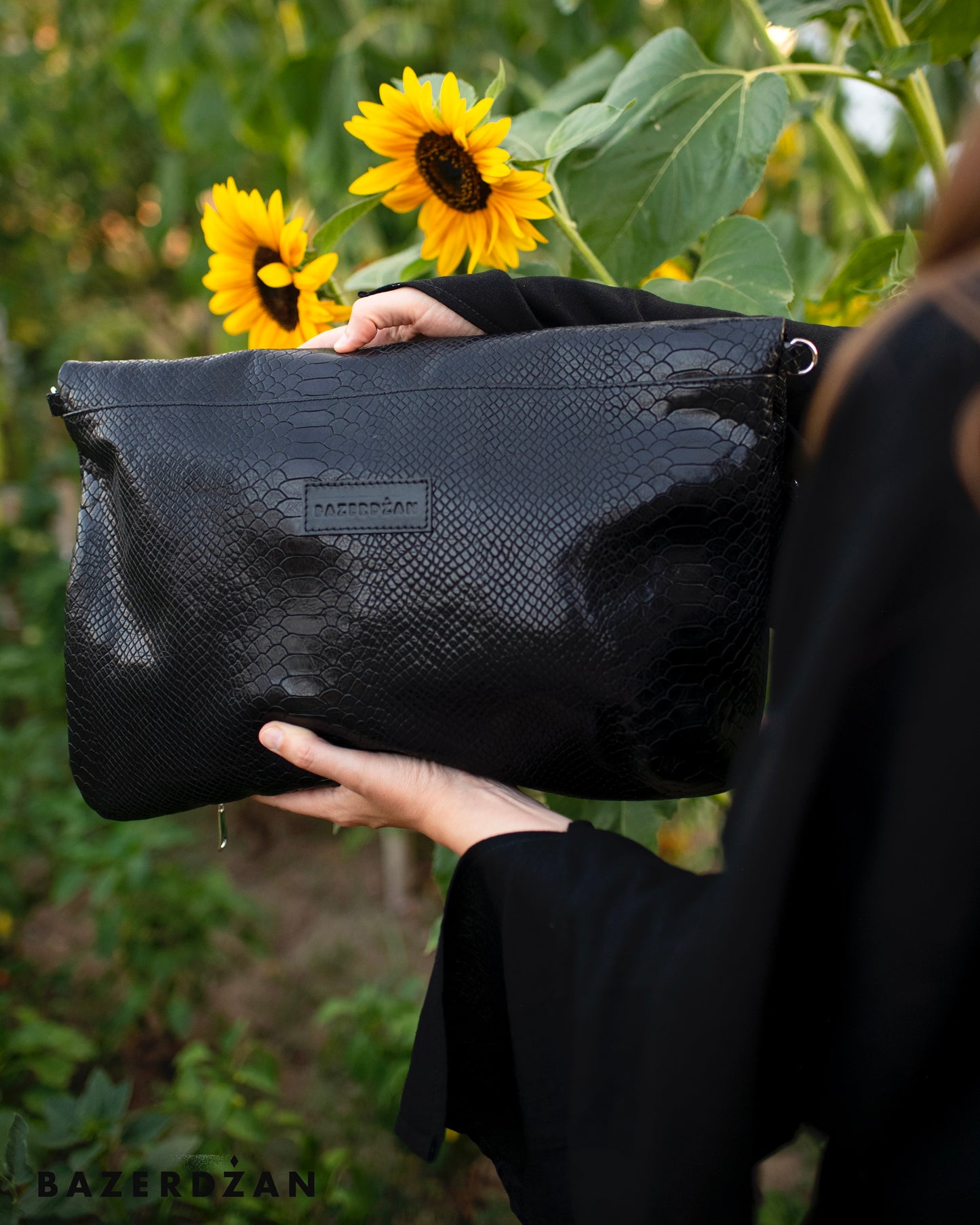 Leather Baklava Bag by Bazerdzan - Black