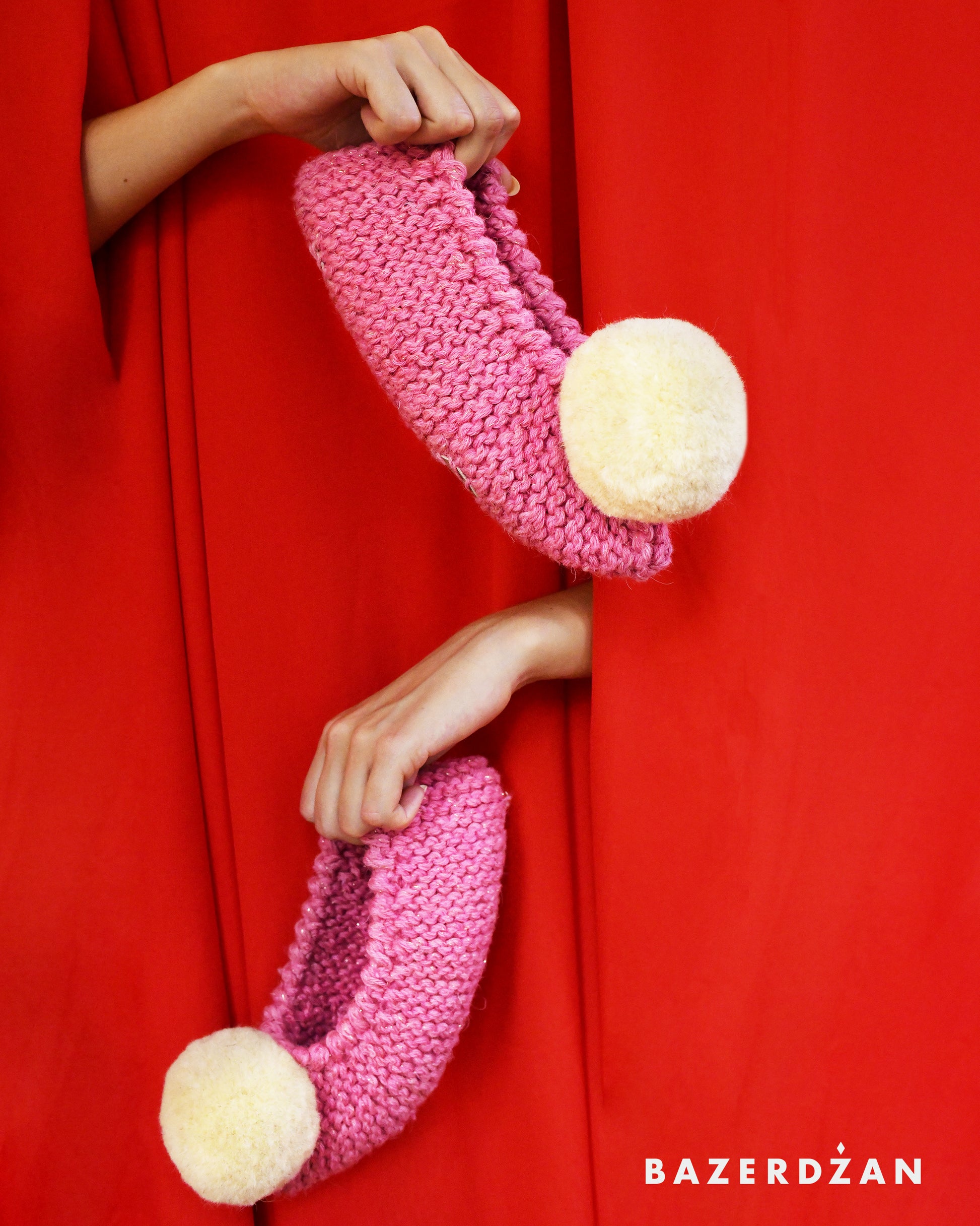 Woolen crochet slippers (with non-skid sole) - Bazerdzan