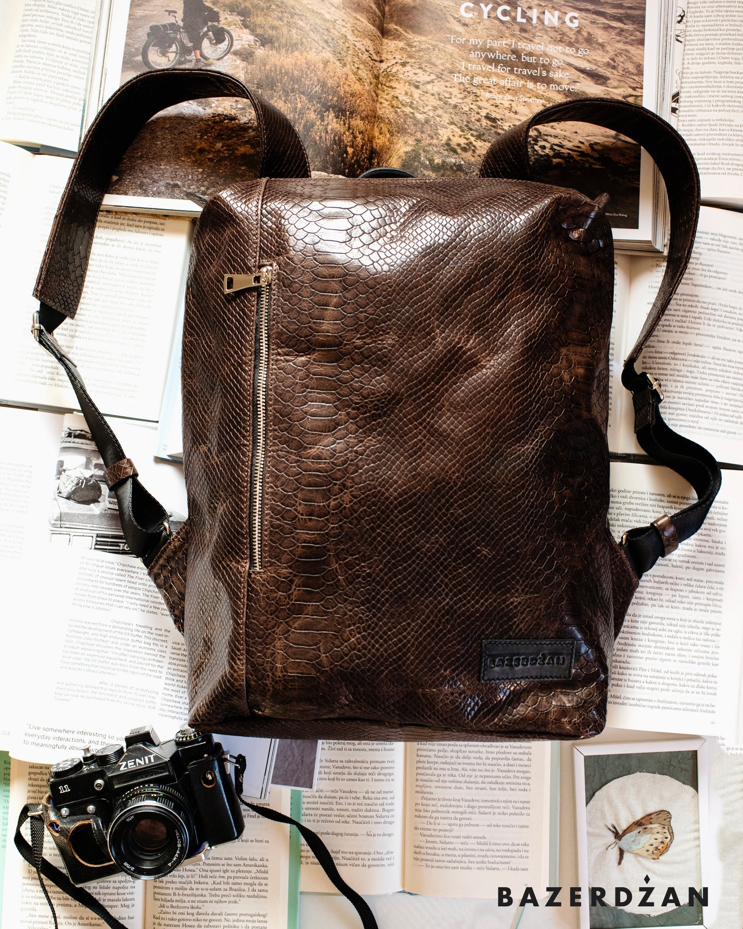 Leather Backpack One - Brown