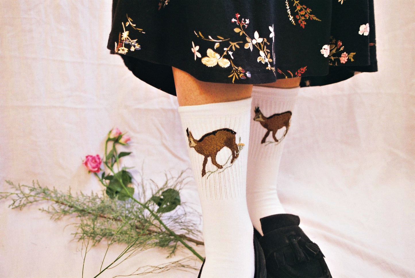 Socks With Hand Embroidered Motifs of Endangered and Edemic Species by Potka - Bazerdzan