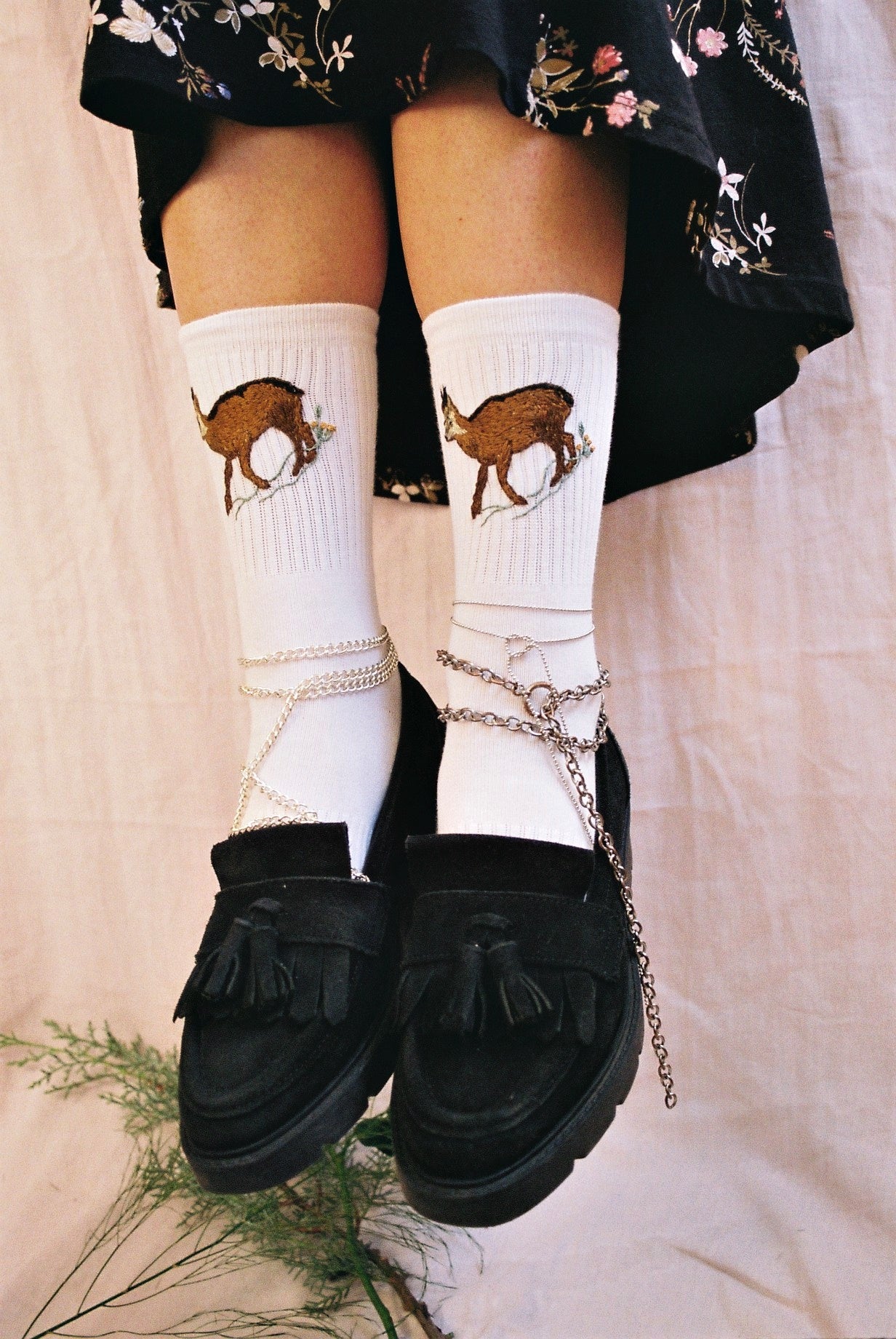 Socks With Hand Embroidered Motifs of Endangered and Edemic Species by Potka - Bazerdzan