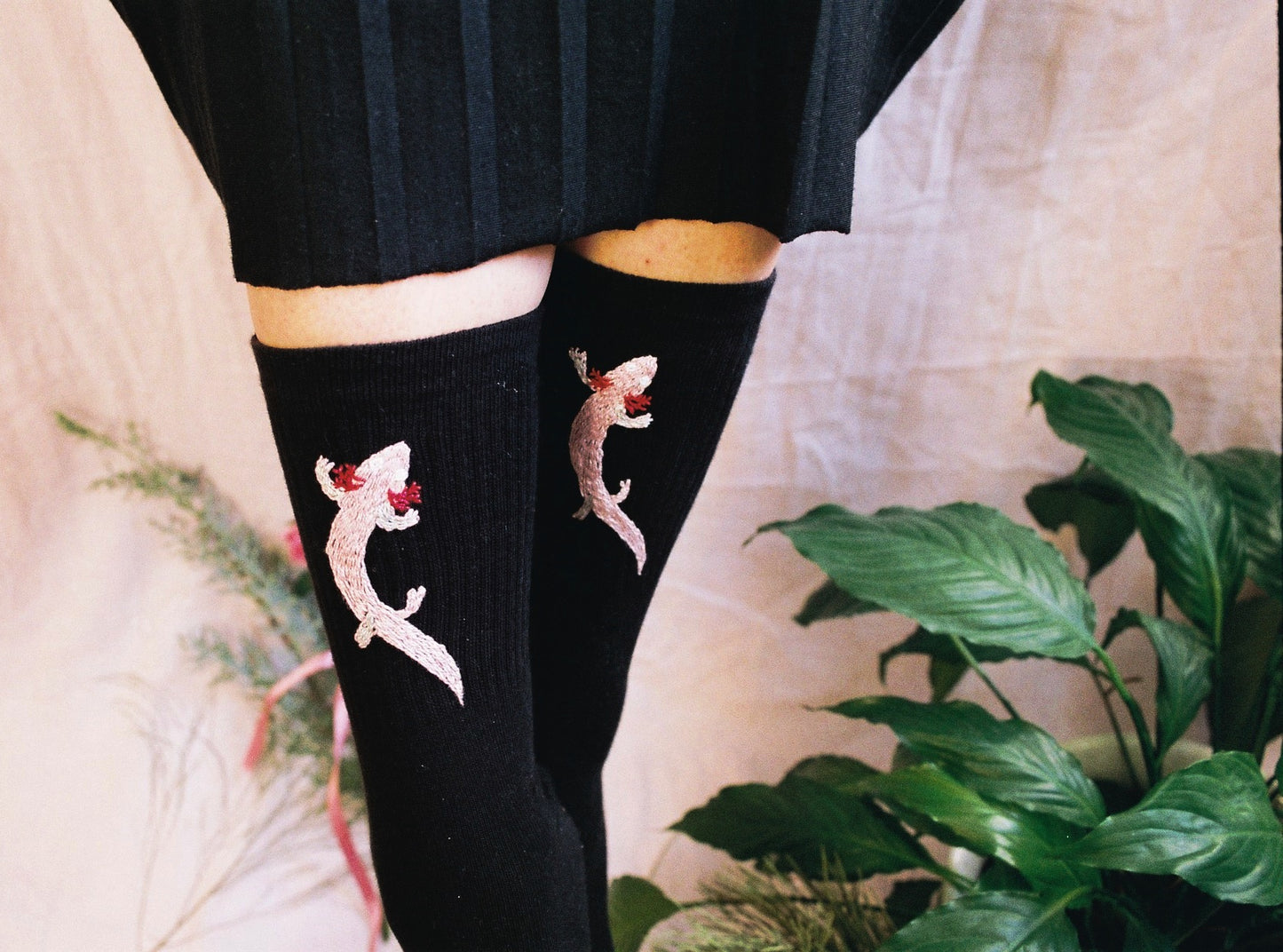 Socks With Hand Embroidered Motifs of Endangered and Edemic Species by Potka - Bazerdzan