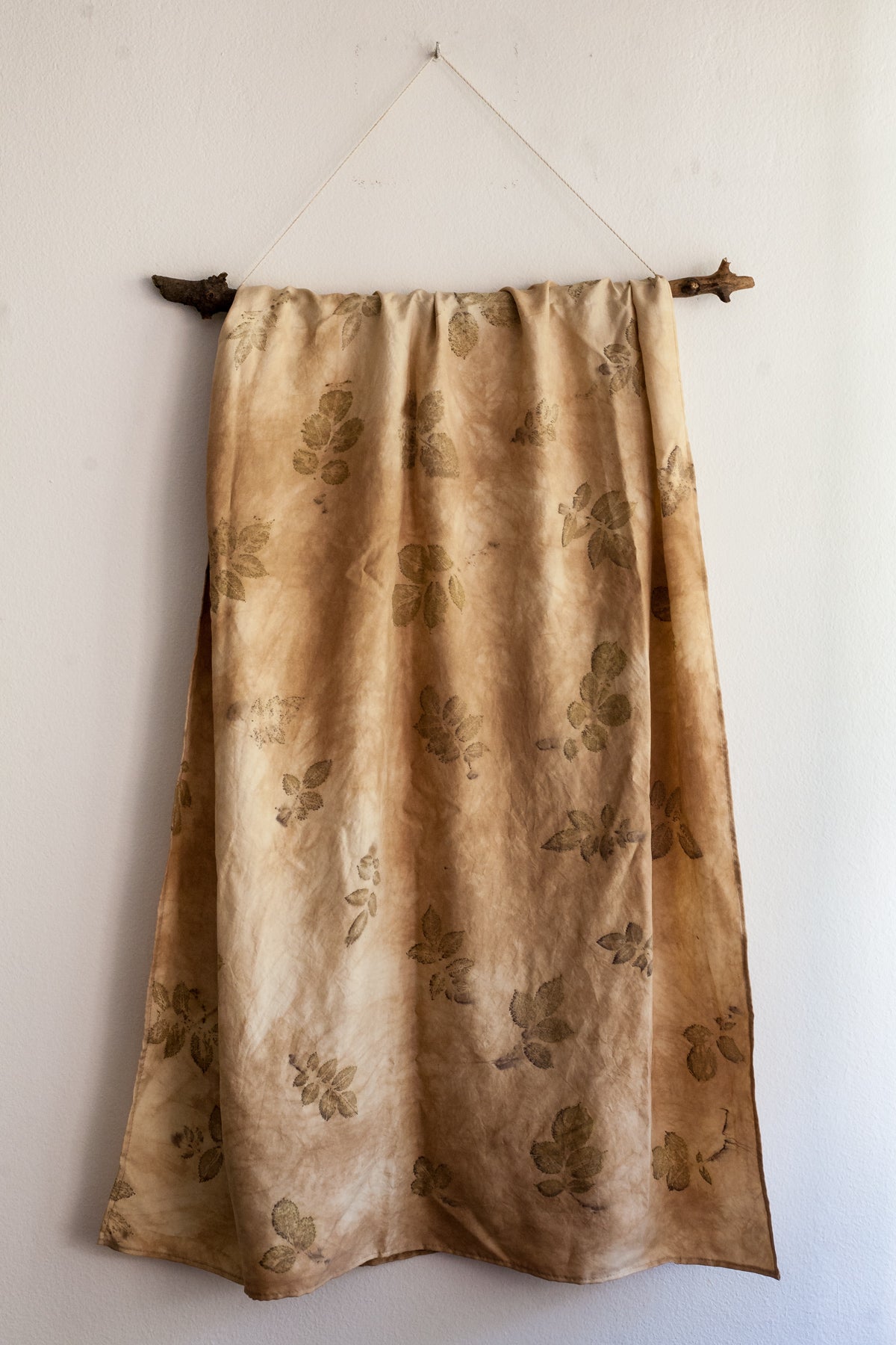 Eco Print and Natural Dye Silk Scarf - Bazerdzan