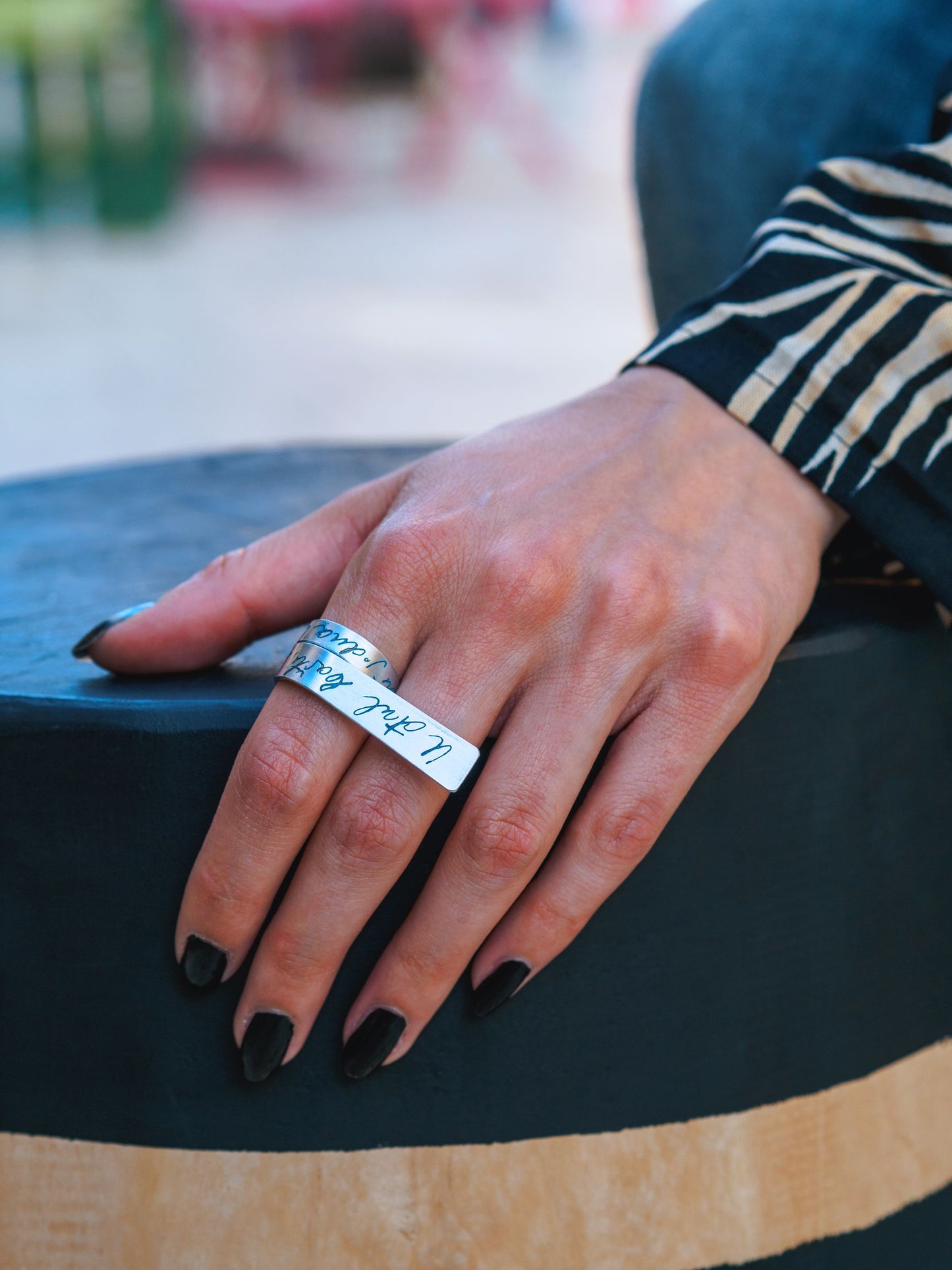 Rings with engraved Sevdalinka (Material: Zinc/Brass) - by Werkstatt - Bazerdzan